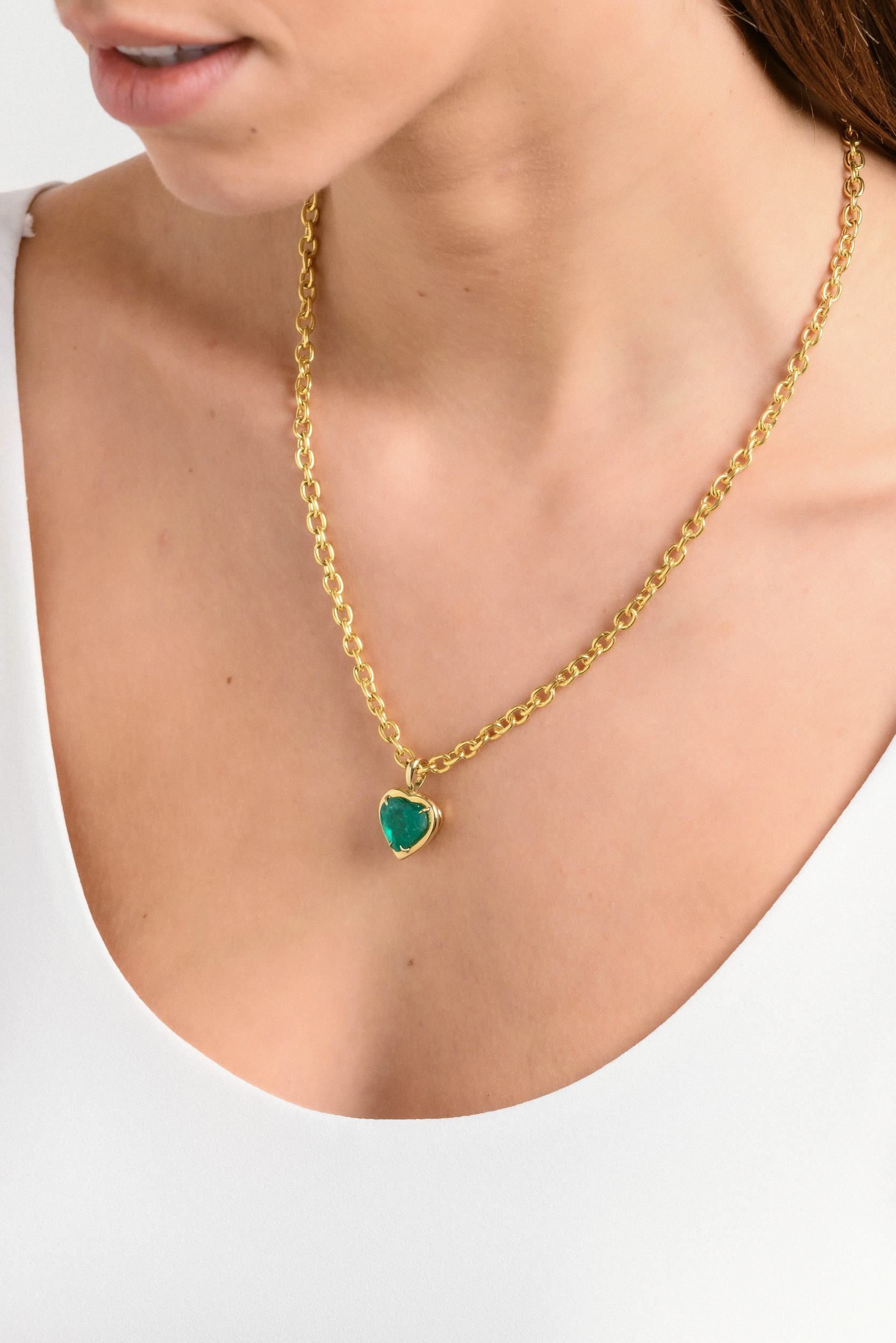 Emerald heart clearance pendant